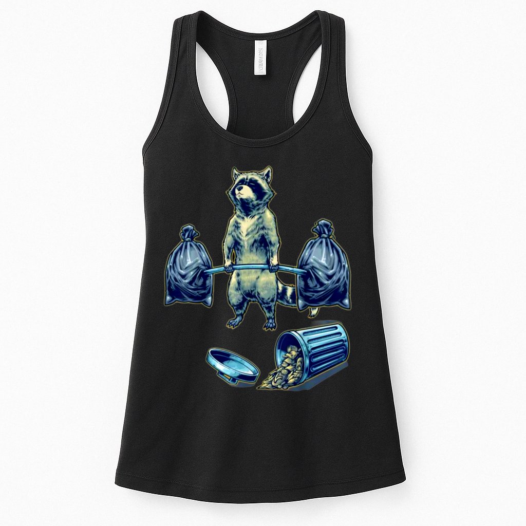 Deadlifting Raccoon Weightlifting Bodybuilding Fitness Gym Womens Tank Top
