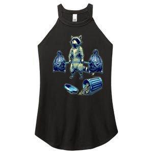 Deadlifting Raccoon Weightlifting Bodybuilding Fitness Gym Women's Perfect Tri Rocker Tank