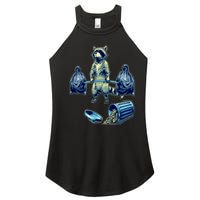 Deadlifting Raccoon Weightlifting Bodybuilding Fitness Gym Women's Perfect Tri Rocker Tank