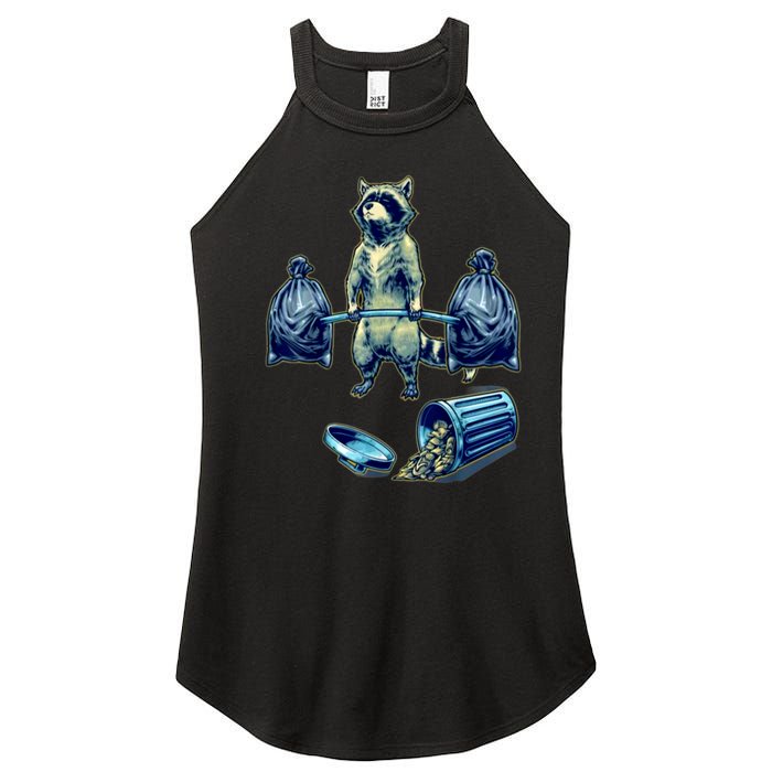 Deadlifting Raccoon Weightlifting Bodybuilding Fitness Gym Women's Perfect Tri Rocker Tank