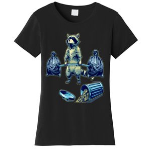 Deadlifting Raccoon Weightlifting Bodybuilding Fitness Gym Women's T-Shirt