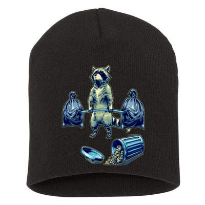 Deadlifting Raccoon Weightlifting Bodybuilding Fitness Gym Short Acrylic Beanie