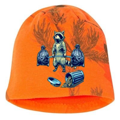 Deadlifting Raccoon Weightlifting Bodybuilding Fitness Gym Kati - Camo Knit Beanie