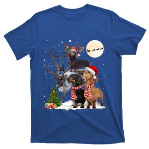 Dachshund Reindeer Xmas Lights Christmas Moon Xmas Dog Gift T-Shirt