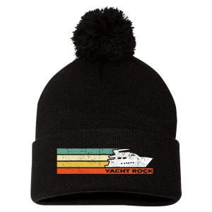 Distressed Retro Yacht Rock Pom Pom 12in Knit Beanie