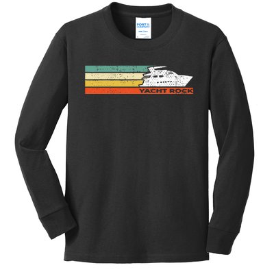 Distressed Retro Yacht Rock Kids Long Sleeve Shirt