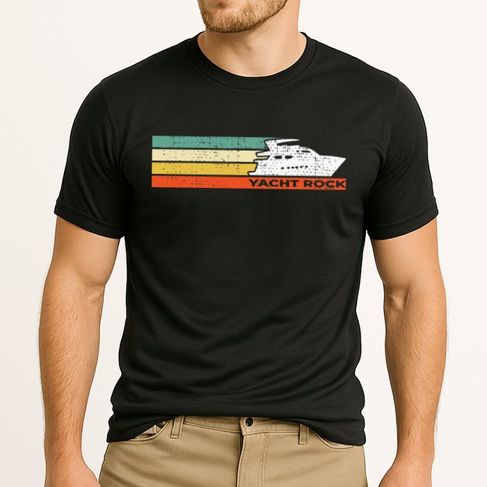Distressed Retro Yacht Rock Cooling Performance Crew T-Shirt