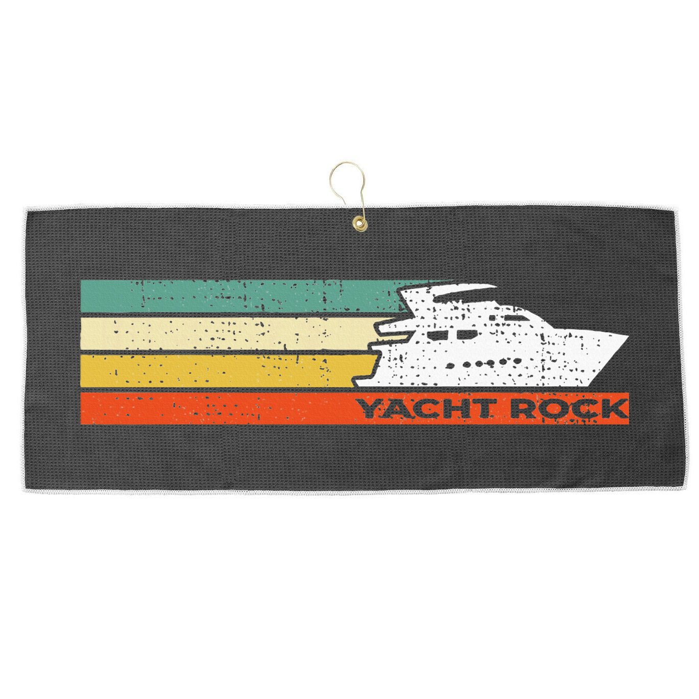 Distressed Retro Yacht Rock Large Microfiber Waffle Golf Towel