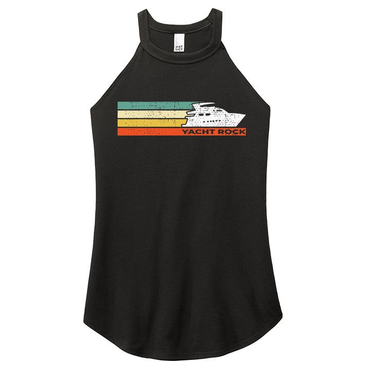 Distressed Retro Yacht Rock Women's Perfect Tri Rocker Tank