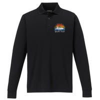 Distressed Retro Yacht Rock Performance Long Sleeve Polo