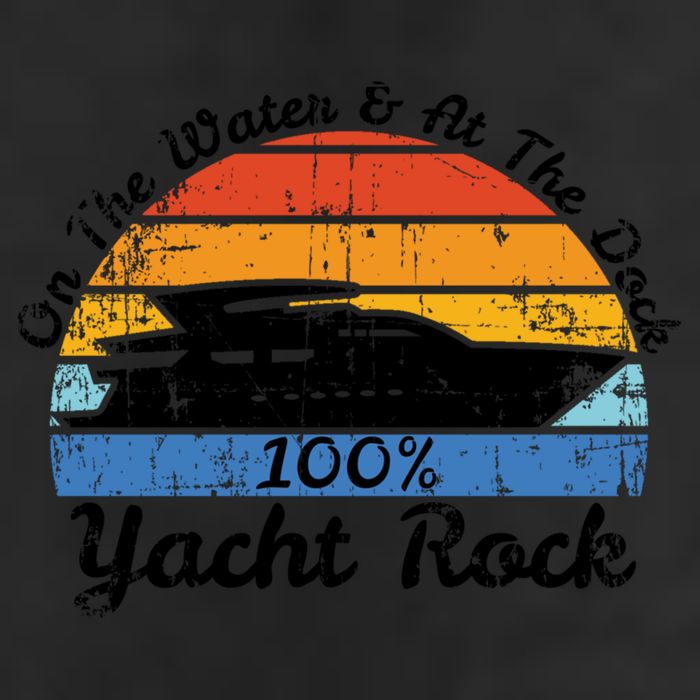 Distressed Retro Yacht Rock Gift 7 Panel Mesh Trucker Snapback Hat