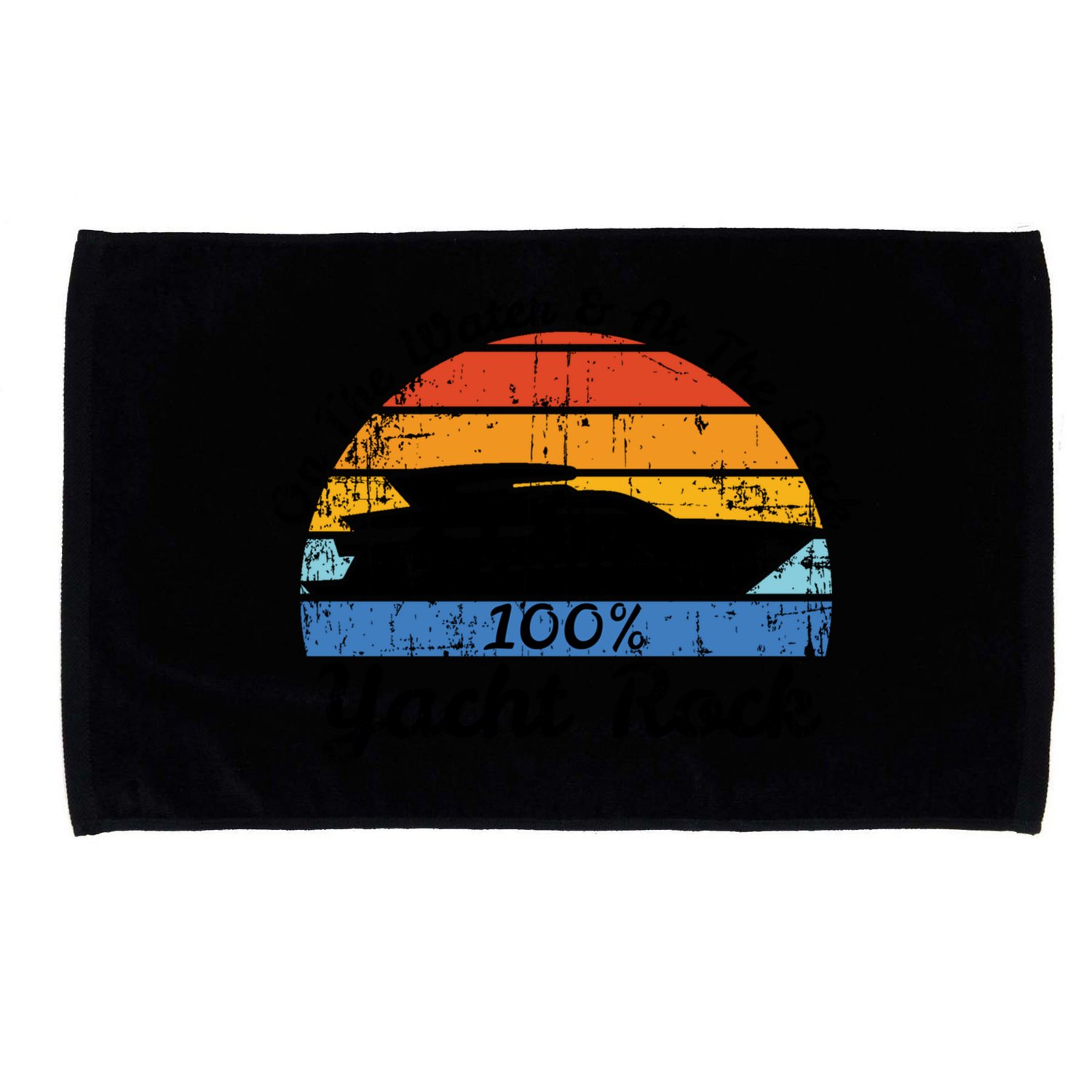 Distressed Retro Yacht Rock Gift Microfiber Hand Towel