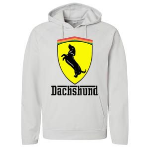 Dachshund Racing Yellow Performance Fleece Hoodie