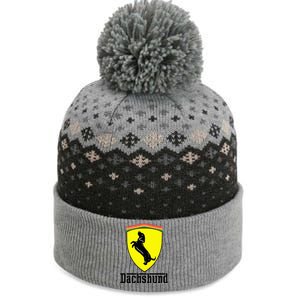 Dachshund Racing Yellow The Baniff Cuffed Pom Beanie