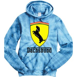 Dachshund Racing Yellow Tie Dye Hoodie