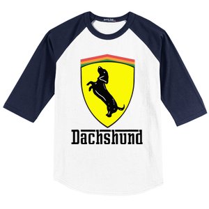 Dachshund Racing Yellow Baseball Sleeve Shirt