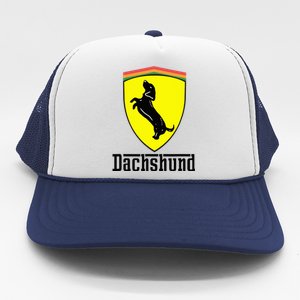 Dachshund Racing Yellow Trucker Hat