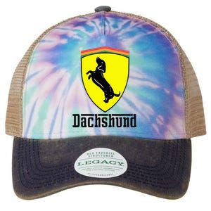 Dachshund Racing Yellow Legacy Tie Dye Trucker Hat