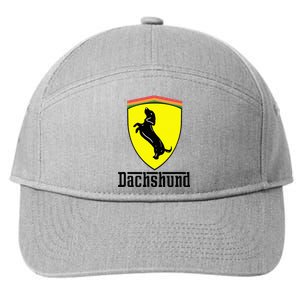 Dachshund Racing Yellow 7-Panel Snapback Hat