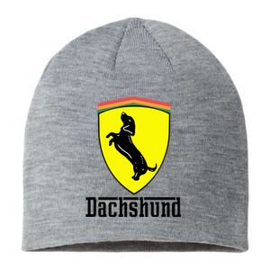 Dachshund Racing Yellow Sustainable Beanie