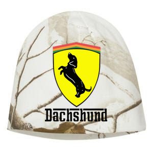 Dachshund Racing Yellow Kati - Camo Knit Beanie