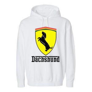 Dachshund Racing Yellow Garment-Dyed Fleece Hoodie