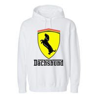 Dachshund Racing Yellow Garment-Dyed Fleece Hoodie