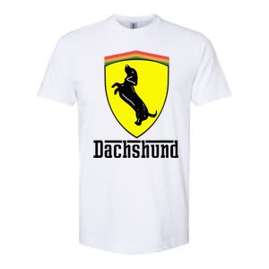 Dachshund Racing Yellow Softstyle CVC T-Shirt