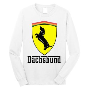 Dachshund Racing Yellow Long Sleeve Shirt