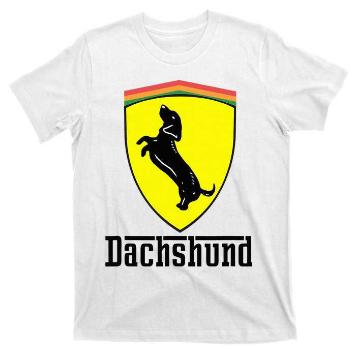 Dachshund Racing Yellow T-Shirt