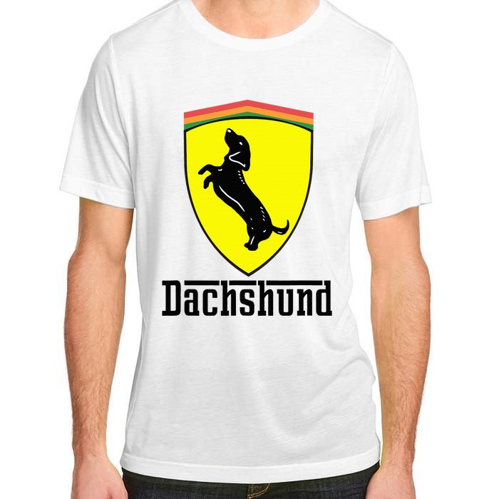 Dachshund Racing Yellow Adult ChromaSoft Performance T-Shirt