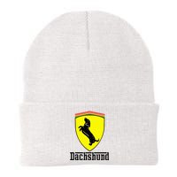 Dachshund Racing Yellow Knit Cap Winter Beanie