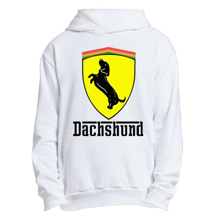 Dachshund Racing Yellow Urban Pullover Hoodie