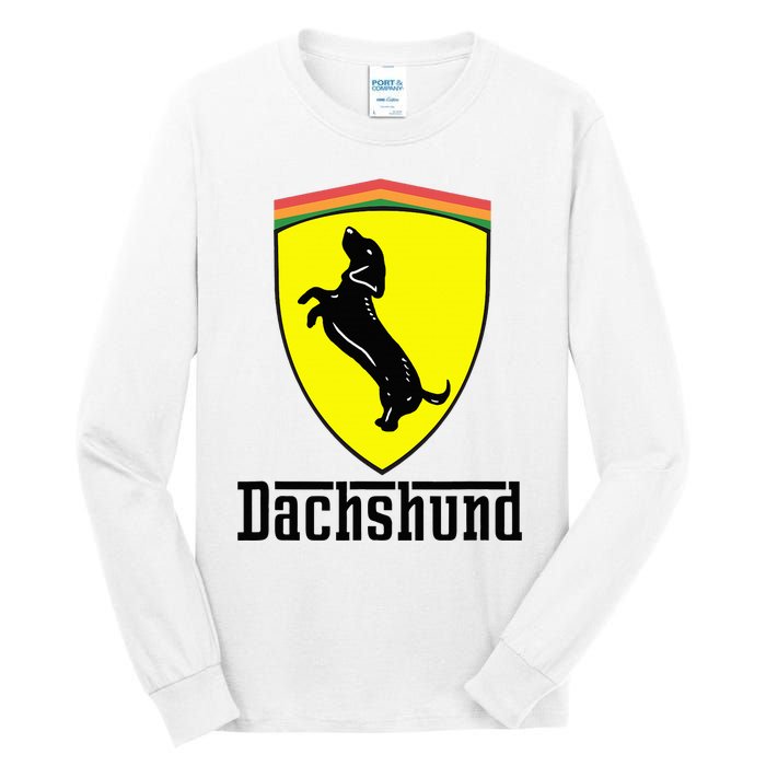 Dachshund Racing Yellow Tall Long Sleeve T-Shirt