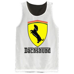 Dachshund Racing Yellow Mesh Reversible Basketball Jersey Tank