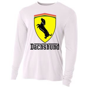 Dachshund Racing Yellow Cooling Performance Long Sleeve Crew