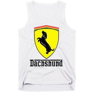 Dachshund Racing Yellow Tank Top