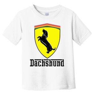 Dachshund Racing Yellow Toddler T-Shirt