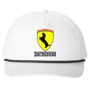 Dachshund Racing Yellow Snapback Five-Panel Rope Hat