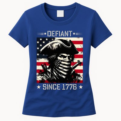 Defiant Since 1776 Veterans Day 4th Of July Usa Womens T-Shirt