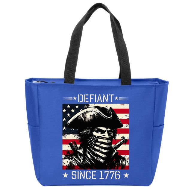Defiant Since 1776 Veterans Day 4th Of July Usa Zip Tote Bag