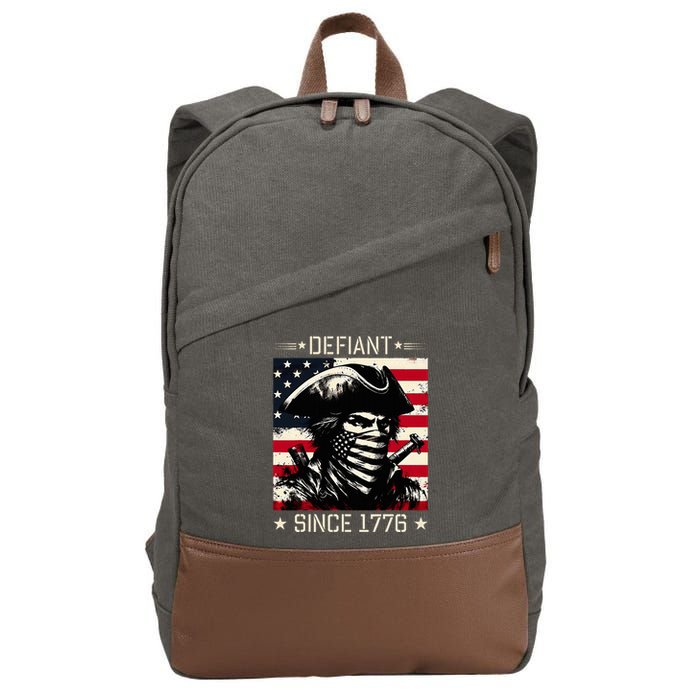 Defiant Since 1776 Veterans Day 4th Of July Usa Cotton Canvas Backpack