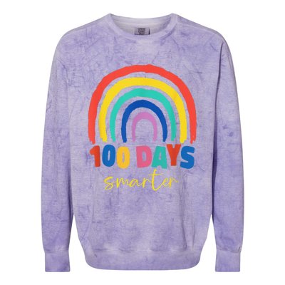 Days Smarter 100th Day 100 Days Smarter  Colorblast Crewneck Sweatshirt