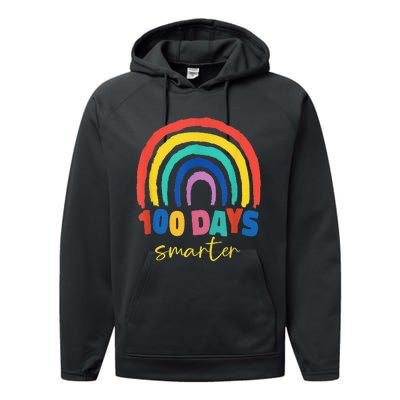 Days Smarter 100th Day 100 Days Smarter  Performance Fleece Hoodie