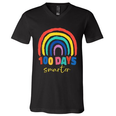 Days Smarter 100th Day 100 Days Smarter  V-Neck T-Shirt