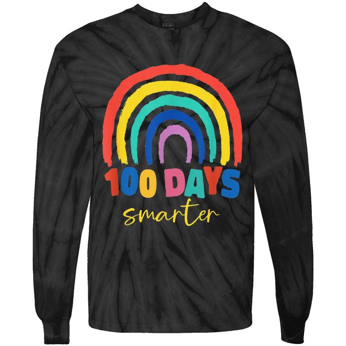 Days Smarter 100th Day 100 Days Smarter  Tie-Dye Long Sleeve Shirt