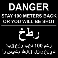 Danger Stay 100 Meters Back Iraq Drawstring Bag