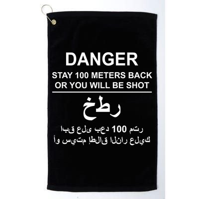 Danger Stay 100 Meters Back Iraq Golf Towel
