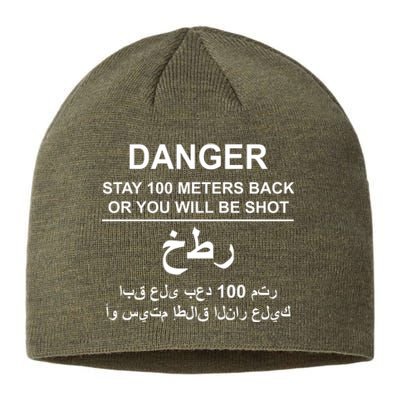 Danger Stay 100 Meters Back Iraq Sustainable Beanie