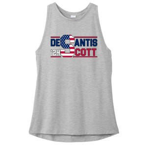 Desantis Scott 2024 Election USA Ladies PosiCharge Tri-Blend Wicking Tank